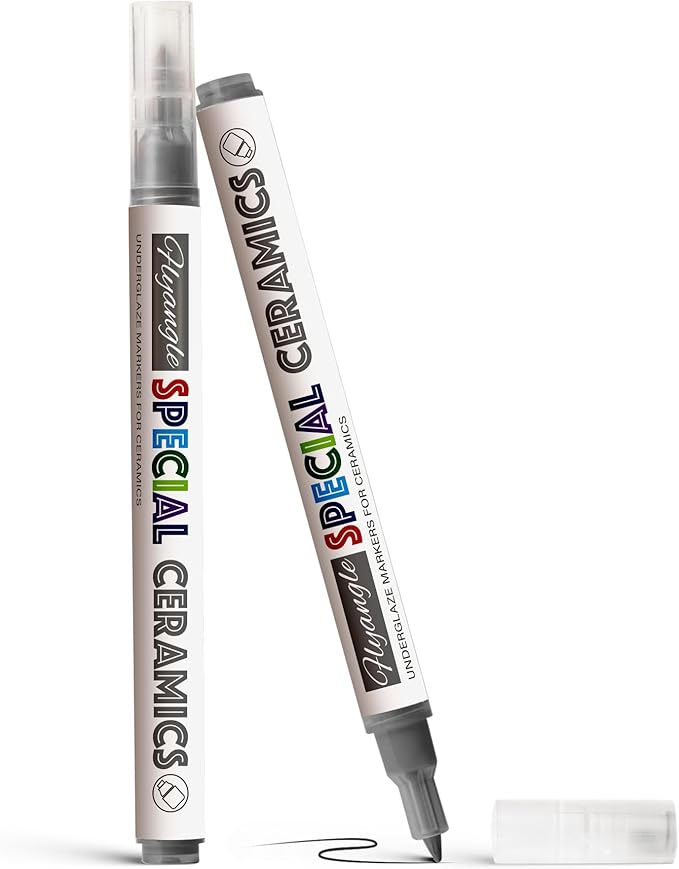 Underglaze Pen for Ceramics, Underglaze Marker for Pottery Glaze, Pottery Pen, Porcelain, and DIY Ceramic Decorating - Black（Classic Hard Tip-1PK）