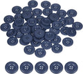 HARFINGTON 50pcs Sewing Button 28mm (1-1/8 Inch) 4 Holes Resin Thickened Round Crafting Replacement Buttons for Clothing DIY Crafts Decoration, Dark Blue