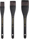 Flat Watercolor Brushes, 3pcs Professional Squirrel Hair Flat Hake Brushes Set, Artists Scale Large Paint Brush with Long Handle for Watercolor and Acrylic Paints