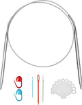 24inch (60cm) Stainless Steel Circular Knitting Needle Size US 8 (5.0mm) Metal Knitting Needles Set for Making Sweater Shawl Scarf