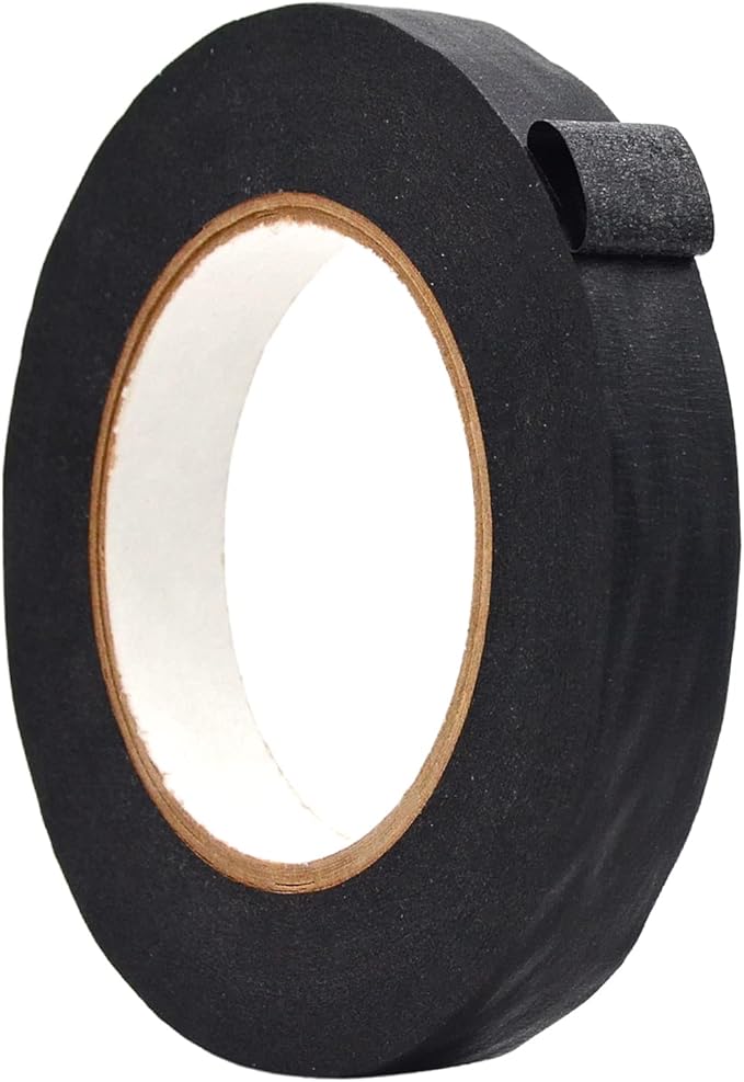 WOD MTC5 Colored Masking Tape, Black, 3/4 inch x 60 yds. Colorful Teacher Painters Tape for Fun DIY Art & Crafts, Lab Labeling, Writable & Classroom Decorations