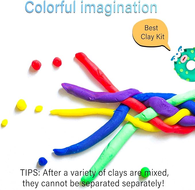 Modeling Clay for Kids, VANJETO Molding Magic Clay for Kids Air Dry, Super Soft Clay for DIY Slime, Ultra Light Air Dry Modeling Clay for Toddlers Children Teens, 7 OZ/Bag