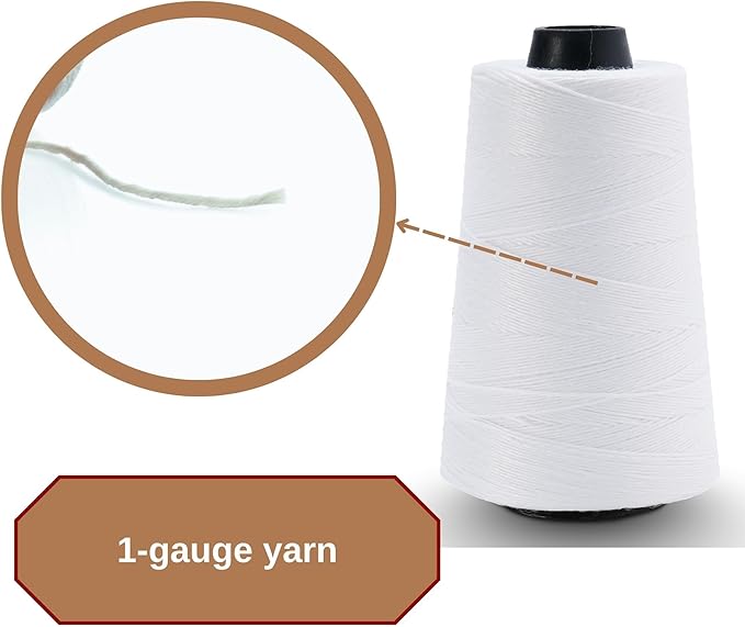 2200 ft Roll Thread Cones for Heavy Duty Bag Sewing Closer - Portable Electric Bag Sewing Machines Compatible High Strength Single-Ply Thread Set - Nylon, Bracelet Making, Burlap, Bag Closing