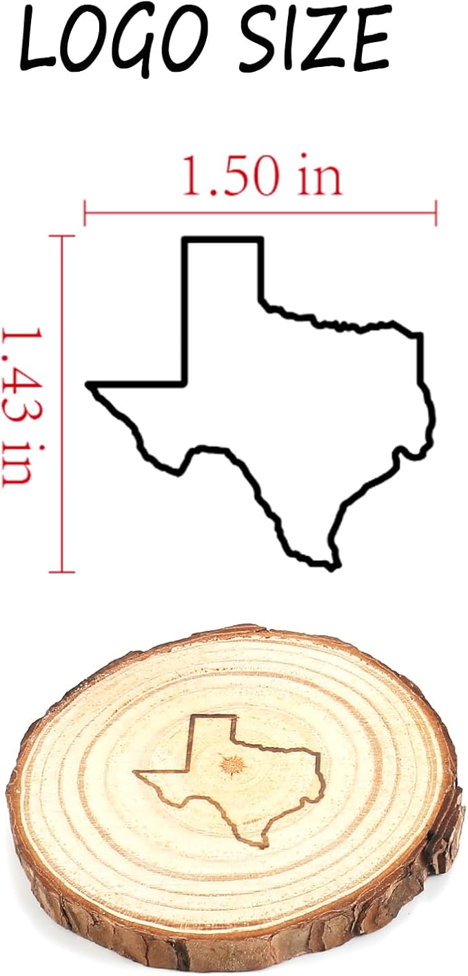 AIMOADO Texas Branding Iron, 1 1/2" Brass Branding Iron Stamp for Hats Wood Leather