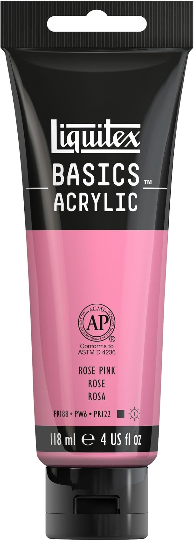 Liquitex BASICS Acrylic Paint, 118ml (4-oz) Tube, Rose Pink