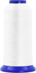 Mandala Crafts White Heavy Duty Thread - 1500 Yds Tex 70 Bonded Polyester Threads for Sewing Drapery, Jeans, Leather, Hair, Outdoor Marine Upholstery