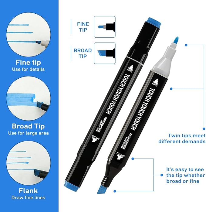 168 Colors Alcohol Markers Art Markers for Kids and Adult Drawing Marker Dual Tip Coloring Painting Perfect for Boys Girls Students Gift