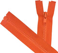 ANPURZII 2PCS #5 44 Inch Vermilion Orange Separating Jacket Zippers for Sewing Coats, Molded Plastic Bulk Zippers(VermilionOrange 44" 2PCS)