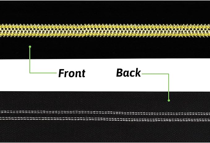 DOITEM 16.5 Yards 3-Piece Assorted Nylon Coil Zippers with 30 Sliders for DIY Tailoring and Crafts, Black