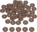HARFINGTON 50pcs Sewing Button 20mm (3/4 Inch) 4 Holes Resin Thickened Round Crafting Replacement Buttons for Clothing DIY Crafts Decoration, Dark Brown
