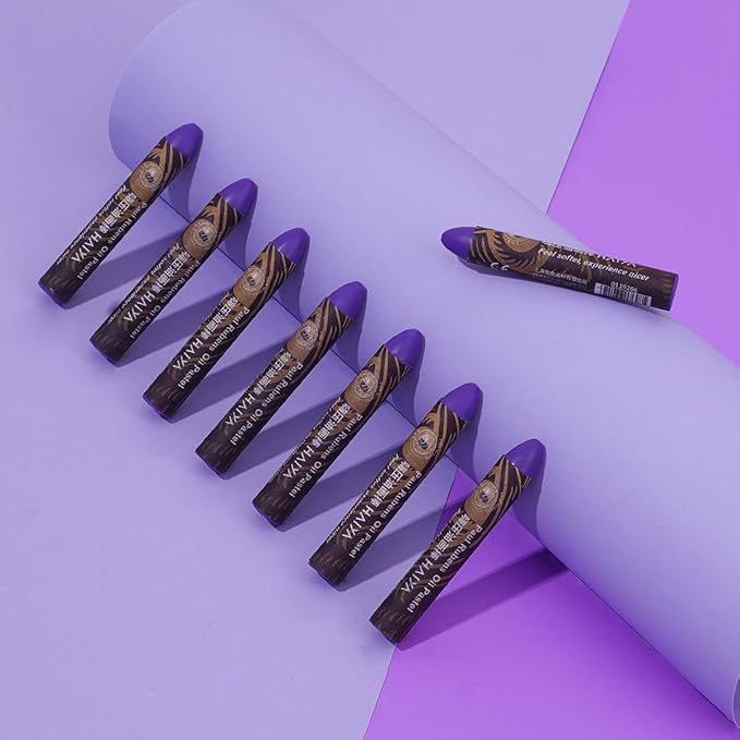 Paul Rubens Cobalt Violet Light Oil Pastels (8 Pack) - Ultra-Creamy & Blendable, Bullet Tip for Precision - Premium Art Supplies for Drawing, Sketching & Painting - Ideal for Artists & Beginners