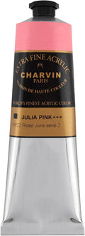 Charvin Extra Fine Professional Acrylic Paint - Julia Pink, 150ml Tube, Triple-Milled, Lightfast Pigments, Open Stock Artist Acrylic Paints in Nature-Inspired Hues