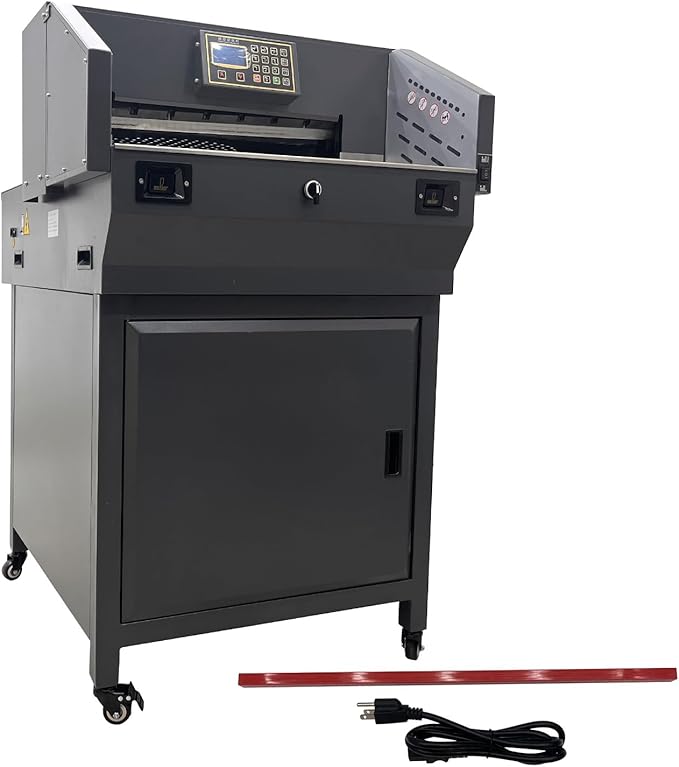 19.3in/49cm Width Electric Paper Cutter Guillotine Industrial Paper Trimmer with Program Control Heavy Duty Commercial Stack Cutter for Office/Printing