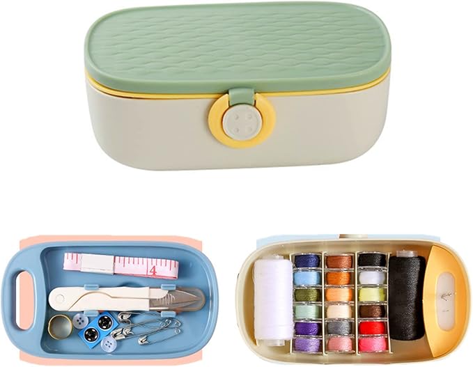 FKOG Sewing Project Kit, 135 Pcs Family Sewing Supplies Repair Kit Traveler Sewing Kit Sewing Thread Accessories DIY Sewing Supplies Organizer (Green)