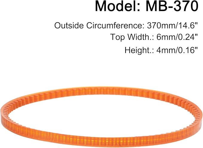 uxcell 4pcs MB Series Standard Sewing Machine Belts MB-370 Motor Drive V Belt, 370mm / 14.6" Outside Circumference