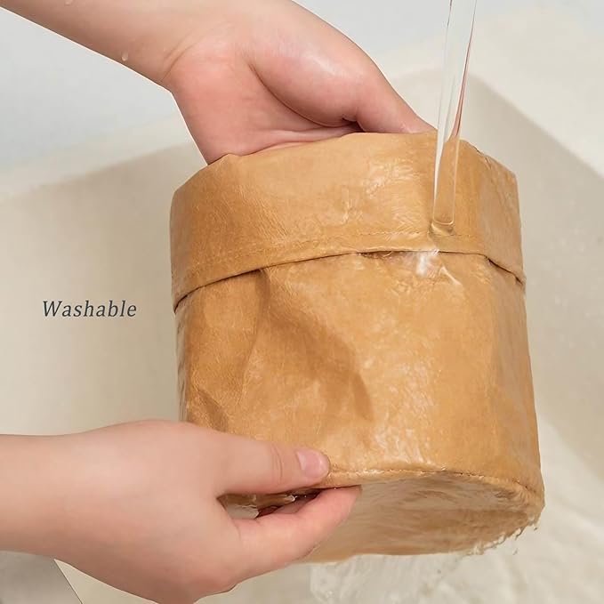 Washable Kraft Paper Roll - 16.9" x1.62 Yard Sewable Kraft Paper Fabric for Bag Making - Durable,Degradable and Washable Paper Material for DIY Foldable Grocery Bags (GZ11)