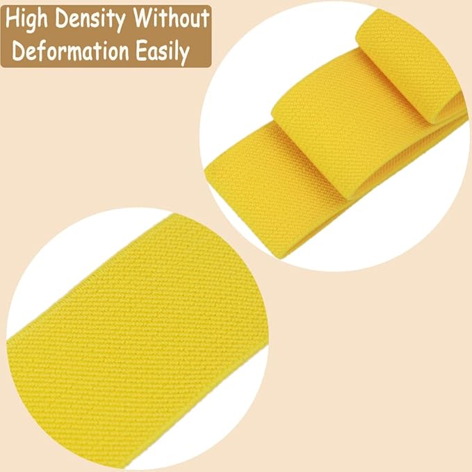 1.5 inch Gold Wide Elastic Band for Sewing 10 Yards Double-side Twill Woven Elasitc Stretch Heavy Knit Elastic Waistband for Pants Wigs DIY Crafts & Projects