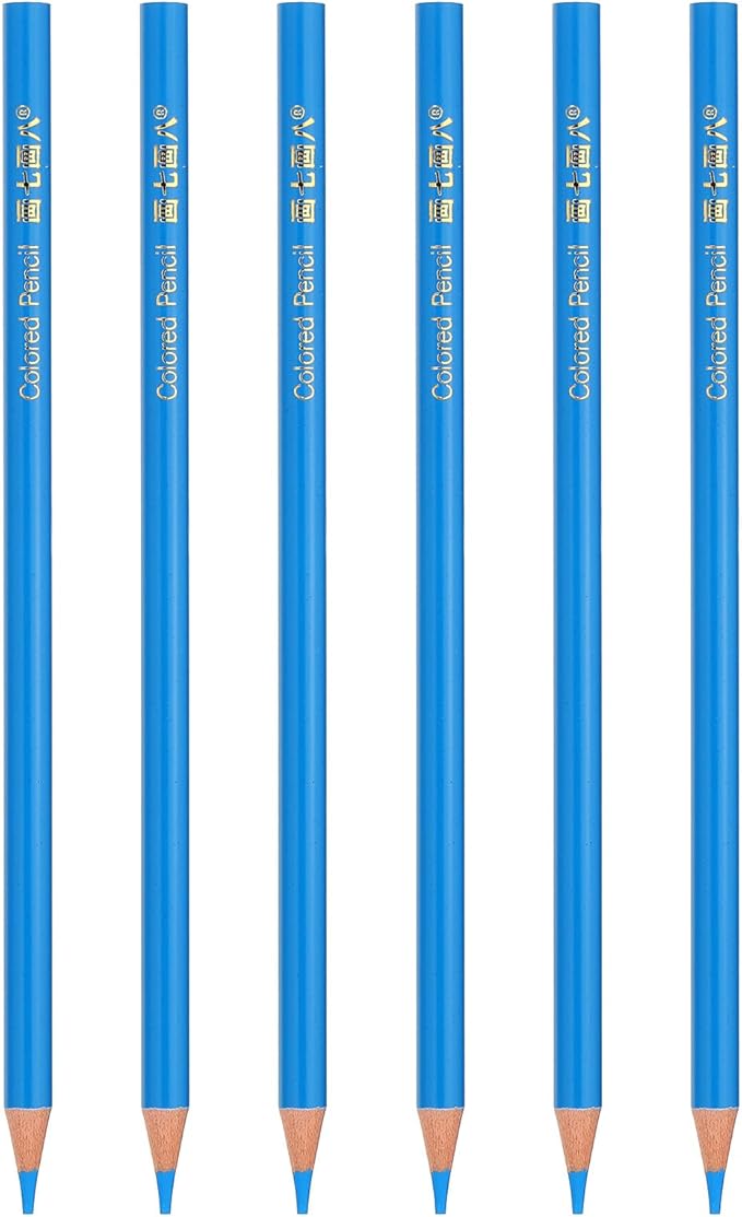 PATIKIL Sky Blue Colored Pencils Set,6 Pcs Oil Color Pencils Wooden Coloring Drawing Pencil for Artists Art Painting