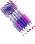 6 Colors Acrylic Gel Pens for Coloring, 0.7mm Fine Tip for Adult Coloring, Black Paper, Drawing, Journaling, Note Taking, Purple