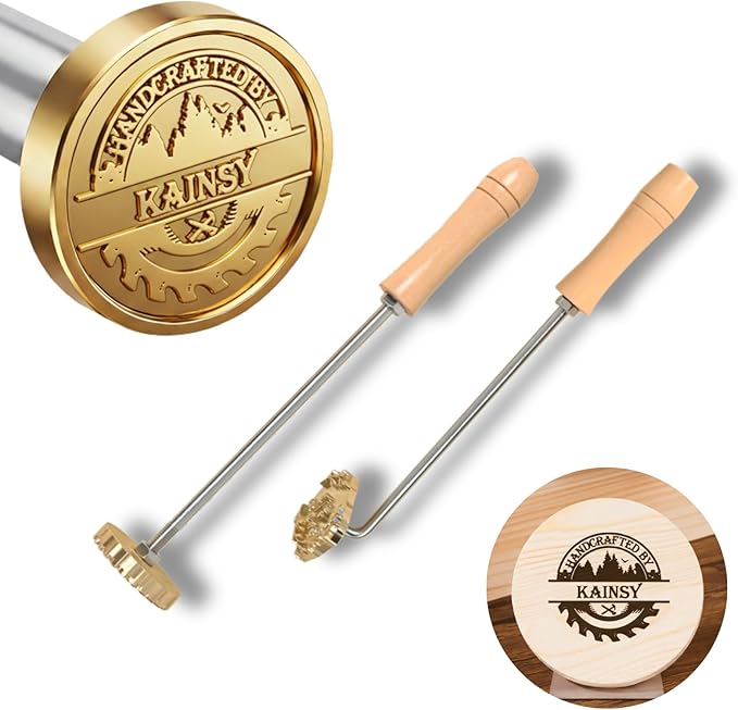 Custom Branding Iron for Wood, Flame-Heated Wood Burning Monogram Stamp, Personalized Logo Stamps for Leather Food Plastic, DIY Woodworking, Durable Handmade Branding Tool Customized Gifts