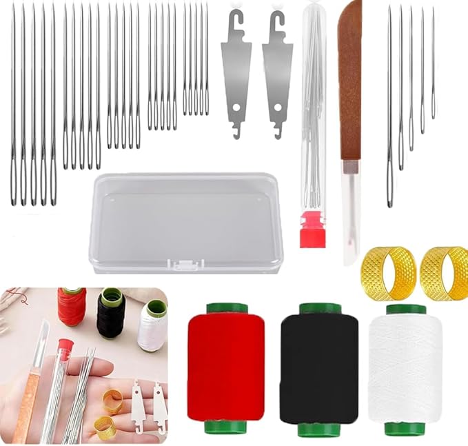 39pcs-Big Eye Sewing Needle Set,Steel Needles for Hand Sewing,Portable DIY Handcraft Set,Suitable Sewing Supplies for Various Stages