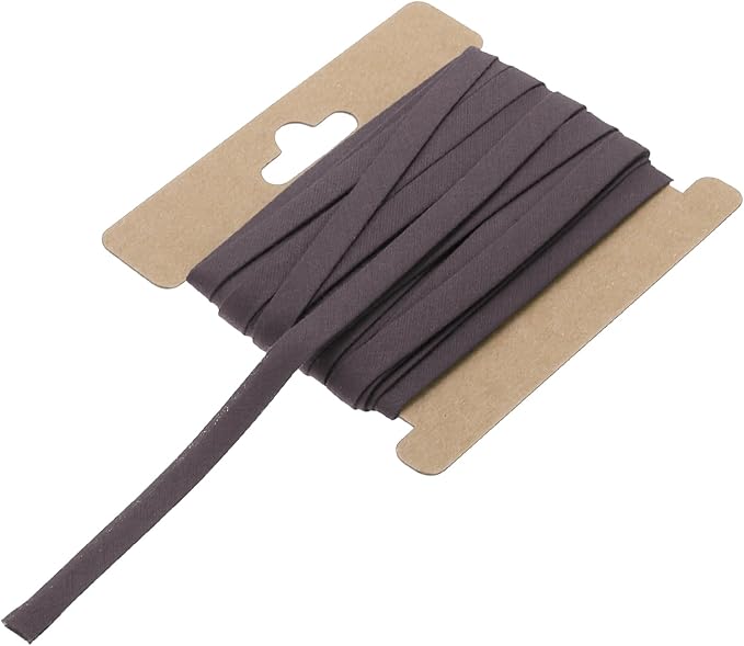 MECCANIXITY 1/4 Inch Double Fold Bias Tape Continuous Bulk Cotton Bias Tape for Sewing Seaming Quilting Hemming Binding Crafts (Dark Brown 6 Yards)