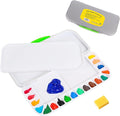 Falling in Art Airtight Watercolor Palette, Plastic Paint Palette with 18 Wells and 3 Mixing Areas, Folding Paint Tray with Lid, Suitable for Acrylic, Gouache and Watercolor