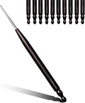Hssugi Crochet Hooks, 1.5mm Small Crochet Hooks for Arthritic Hands with Wooden Handle, Ergonomic Lace Crochet Needles for Thread Embroidery Knitting Weaving Tool