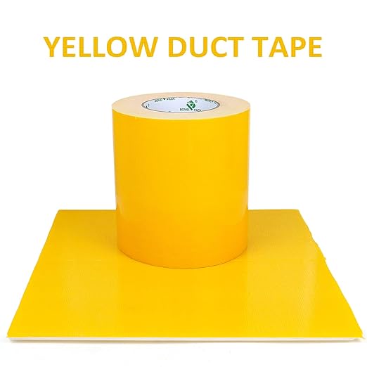 BOMEI PACK 6inch Wide Yellow Duct Tape, Heavy Duty Strong Waterproof Industrial Color Duct Tape 9.0mil x 6inch x 60yds for Crafts, Home Improvement, Repairs, & Projects