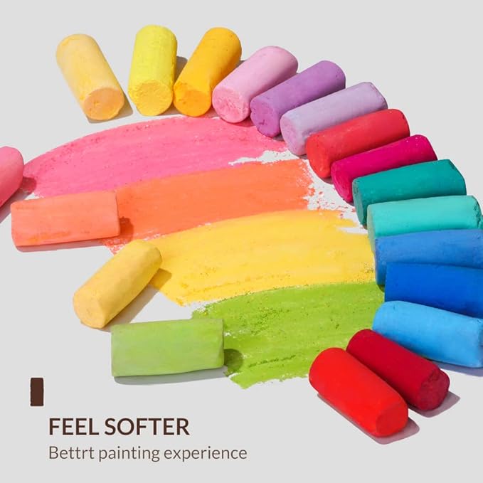 Paul Rubens Professional Soft Pastels, Handmade 72 Vibrant Colors Chalk Pastels Smooth and High Adhesion for Painting, Drawing, Blending, Crafting, Ideal Art Supplies for Artists, Beginners