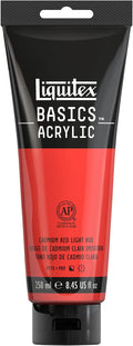 Liquitex BASICS Acrylic Paint, 250ml (8.5-oz) Tube, Cadmium Red Light Hue
