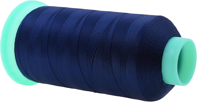 Mandala Crafts Size 92 280D T90 Bonded Nylon Thread - Dark Blue 1100 YDs Tex 90 Heavy Duty Sewing Threads for Leather, Jeans, Weaving, Outdoor Marine Upholstery