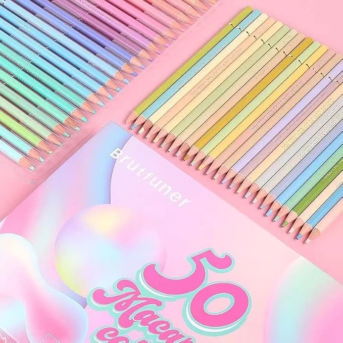 SuoLong 50 Colored Pencil Set, Professional Pastel Coloring Pencils, Art Drawing Pencils for Adult Coloring Books, Artists Drawing, Sketching (Macaron color)