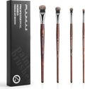 Fuumuui Professional Paint Brush Set, 4Pcs Natural Badger Hair with Filbert Shape Blending Mop Oil Paint Brushes for Acrylic Painting Oil and Gouache