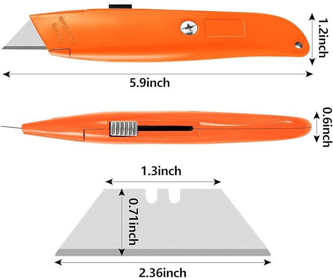 DIYSELF 2Pack Utility Knife Box Cutter Retractable Blade Heavy Duty PVC Pipe Cutter(Orange)
