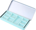 Travel Watercolor Palette, Portable Ceramic Palette 9 Well, Watercolor Palette with Lid, Empty Wet Palette Metal Paint Box with Porcelain Palettes(Green Box)