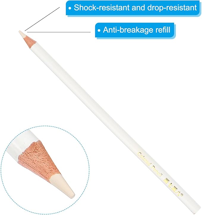 PATIKIL White Colored Pencils Set,20 Pcs Oil Color Pencils Wooden Coloring Drawing Pencil for Artists Art Painting