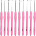 Vodiye 10PCS Crochet Hooks, Professional Extra Long 3.0mm, Ergonomic Handle, Crochet Needle for Beginners and Experienced Lovers