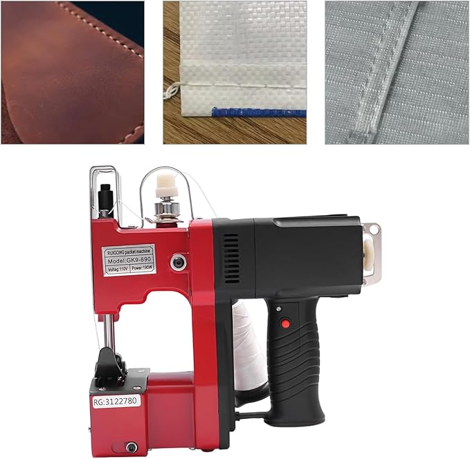 Electric Sewing Machine, 1800RPM Portable Handheld Bag Sewing Machine, Aluminum Alloy Electric Bag Closer Packing Machine, Automatic Leather Sewing Machine Electric Stitcher for Woven Bag Sealing