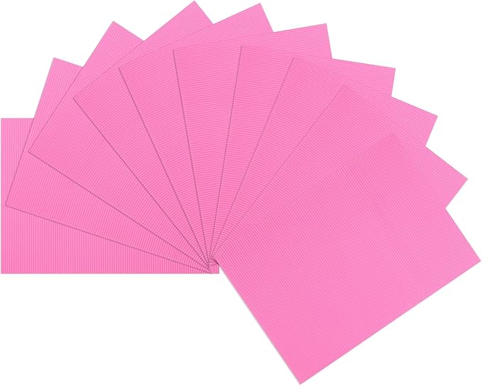 uxcell 10pcs Corrugated Cardboard Paper Sheets,Pink,14 inch x 10inch,for Craft and DIY Projects