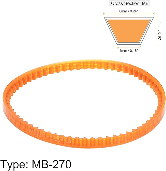 HARFINGTON 5pcs MB Series Standard Sewing Machine Belts MB270 Motor Triangle V-Belt with Single Tooth for Old Fashioned Household Electric Sewing Machine