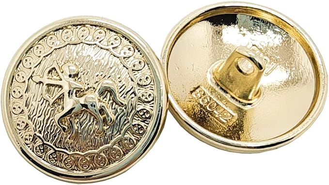 14 Pieces Light Gold Metal Blazer Button Set 15mm 20mm for Blazers, Suits, Sport Coats, Sewing, Uniform, Jackets (MBM37)