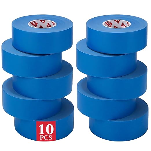 Blue Painters Tape 1 Inch Wide, 10 Pack Blue Painters Masking Tape Bulk for Wall Painting Edges Trimming, 1 Inch X 55 Yards X 10 Rolls(550Yards Tatol)
