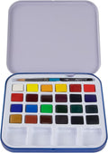 Daler Rowney Aquafine 24-pc Watercolor Travel Set - Watercolor Paint Set for Watercolor Paper and More - Watercolor Set for Artists and Students - Water Color Paint for All Skill Levels