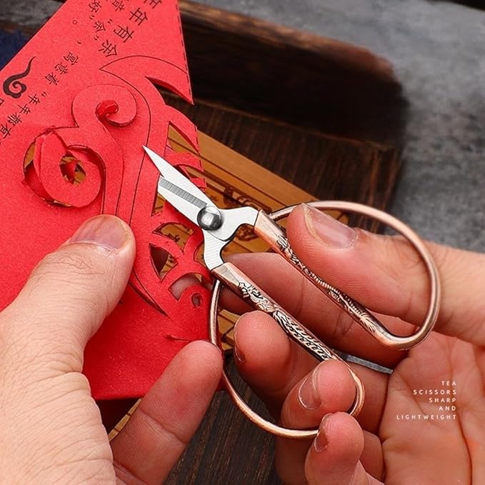 3.3-inch Small Sewing Embroidery Scissors, Stainless Steel Little Scissors Sharp Tip Detail Shears for Sewing Crafting, Art Work, Cross Stitch Cutting, Handcraft, Needlework DIY Tools Bronze