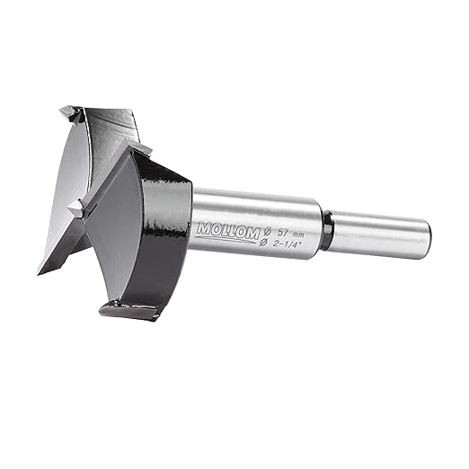 Mollom 2-1/4" (57mm) Forstner Drill Bit for Precise Woodworking with Durable YG8 Carbide Thickness of 2.0mm,This Hinge Cutter Tool is Ideal for Hard Wood, Plastic, Plywood