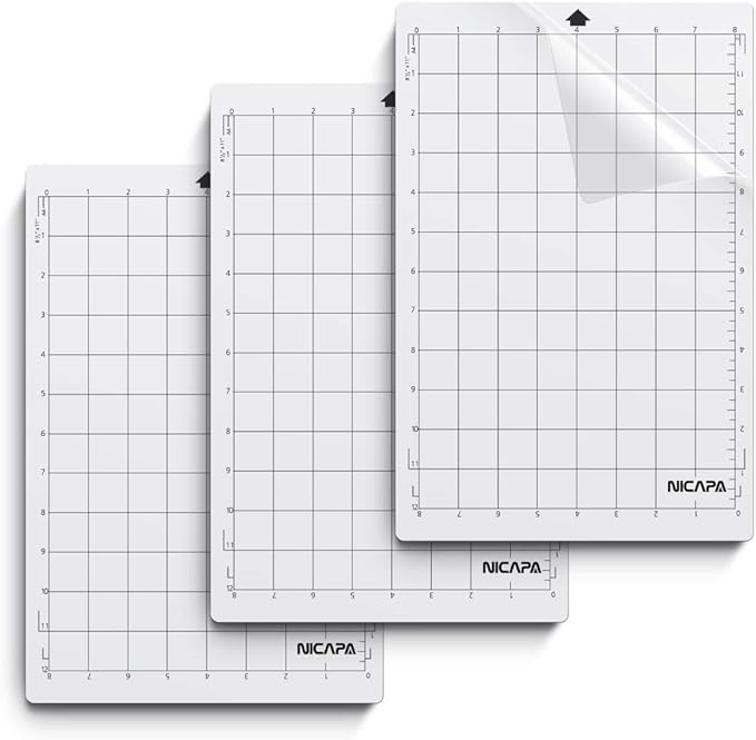 Nicapa StandardGrip Cutting Mat for Silhouette Portrait(8x12 inch 3 Mats) Standard Adhesive Sticky Quilting Cut Mats Replacement Accessories for Silhouette Portrait