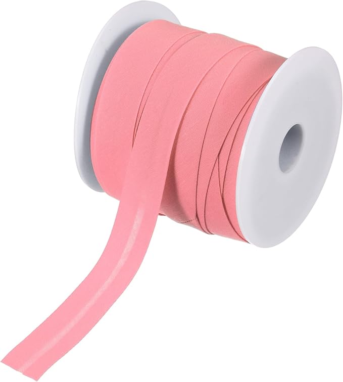 MECCANIXITY 3/4 Inch Single Fold Bias Tape Polyester Continuous Bulk Bias Tape Roll for Sewing, Seaming Quilting Hemming Binding Crafts (Watermelon Red 25 Yards)