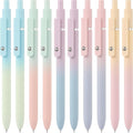 LINFANC Gel Pens, 10 pcs Medium Point 0.7mm, Gradient Color, Black Ink, Retractable Design, Aesthetic Pens for Journaling, School Supplies, Office Supplies