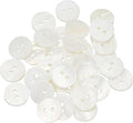 uxcell 35Pcs Natural Shell Button, 2 Hole 12.5mm Round Mother of Pearl Buttons for Shirt Coats Suits Jacket Jeans Skirts DIY Sewing Crafts, White